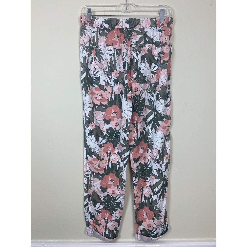 C&C California Floral Drawstring Pants Cuffed Leg Pockets Boho S - Picture 6 of 10